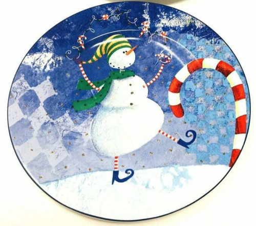 VINTAGE Oneida Christmas Plates 8.25" SNOW PALS Stoneware Zulauf Designs 4-Piece - Picture 5 of 5