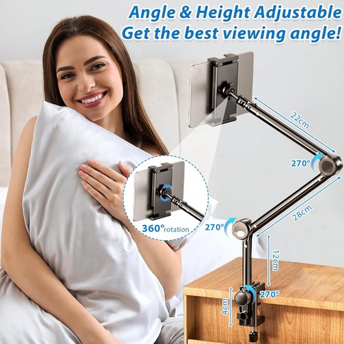 Verstellbar Halterung Handy Halter Tisch Bett Ständer für Tablet iPad Smartphone - Afbeelding 3 van 12