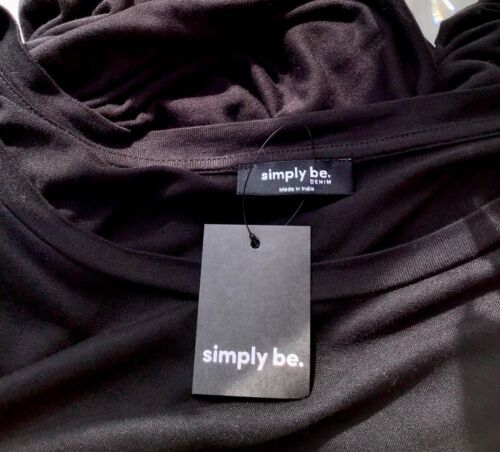 Simply Be Black Top With Sequin Star Front, Size: 30, BNWT - Picture 2 of 4