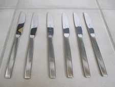 6 Viners Of Sheffield England VS16 Stainless 8 3/4" Modern Solid KnivesFlatware 