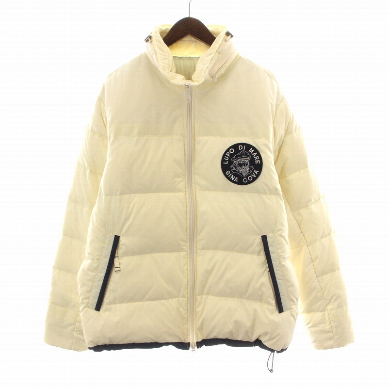 Sina Cova Lupo Di Mare Down Jacket Stand Collar Patch Zip Up Large