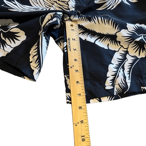 Trader Bay Hawaiian Print Swim Trunks. Navy and White. Size Small. Great Conditi - Picture 8 of 9