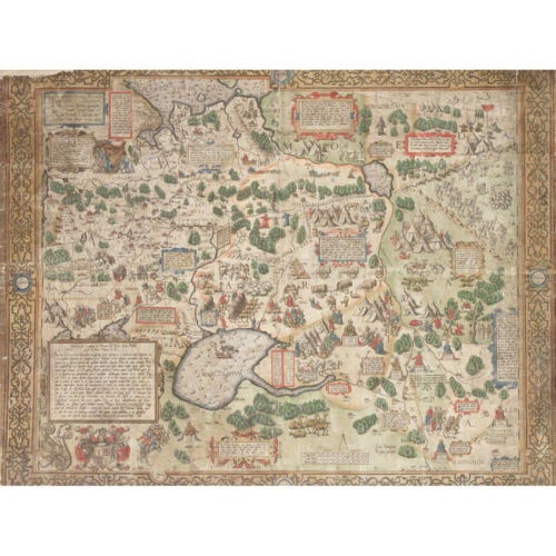 Jenkinson 1562 Map Russia Moscow Tartary Canvas Wall Art Print Poster - Bild 1 von 6