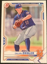 2021 BOWMAN DRAFT CALVIN ZIEGLER NY METS PROSPECT #BD-123 1ST BOWMAN PAPER
