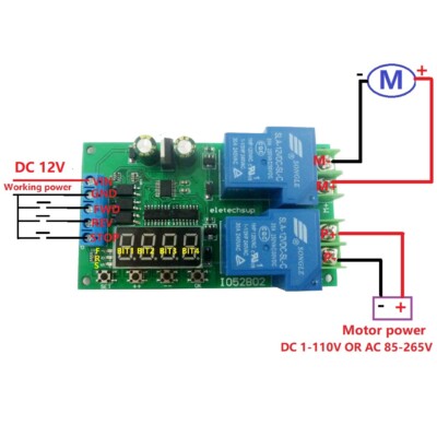 30A12V DC/AC Motor Forward & Reverse Controller 0.1-999.9S Delay Relay Modul