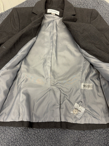 Calvin Klein Womens Heathered Lined Long Sleeves Blazer Jacket Size 2, Grey - Afbeelding 8 van 14