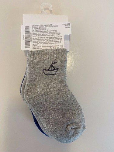 NUEVO CON ETIQUETAS 2 Pares de Niños GYMBOREE BEBÉ Gaviota Pájaro y Barco Calcetines 0 6 Meses Azul Gris - Imagen 2 de 2