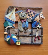 Double Light Switch Plate Childs Toy Chest Box Teddy Bear Figi Resin