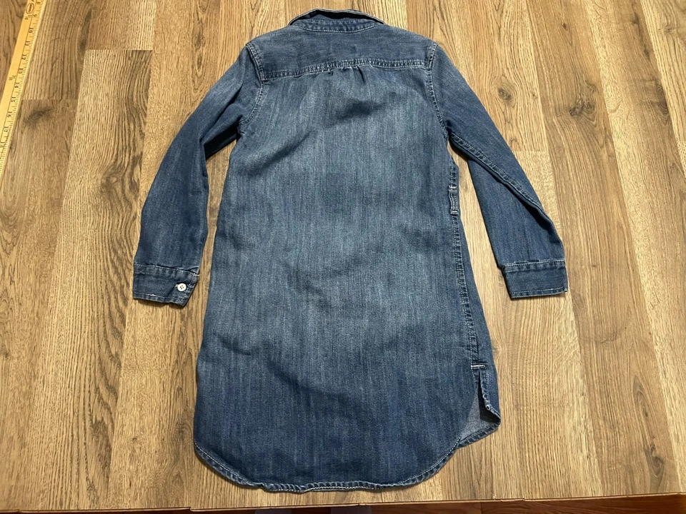 Old Navy Dress, Youth Girl's Size Small, Blue, Jean, Button Up, Long Sleeve - Image 2 of 4