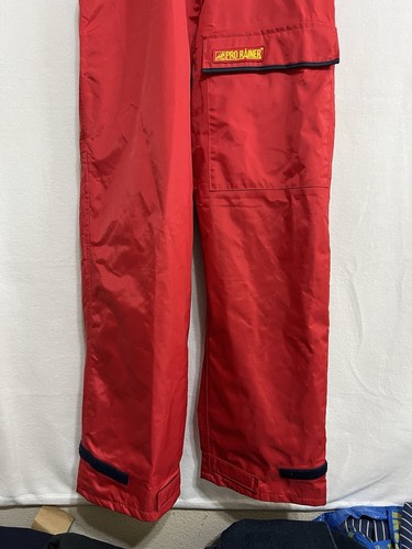 Tahsin Pro Rainer for Pro Sailors Bibs Overalls Red Black Mens Small Waterproof - Picture 15 of 20
