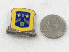 WWII Toujours Victorieux US Army Crest Pin Lapel Enamel C.P. Co. N.Y.C.