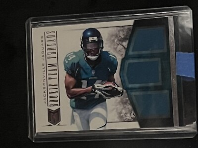 2012 Momentum Rookie Team Threads Justin Blackmon /99 Triple Patch RC NR!