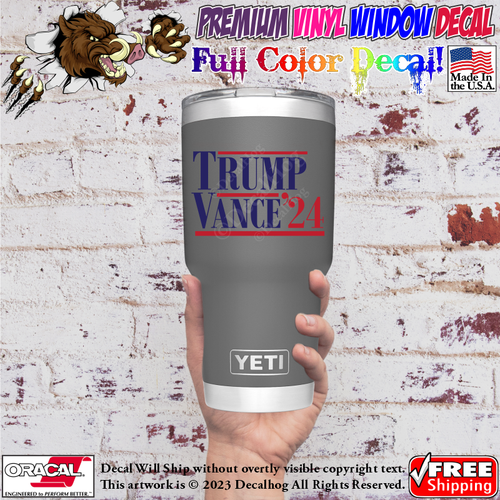 Donald J Trump JD Vance 2024 Full Color Car Truck Window Vinyl Decal Sticker. - Picture 5 of 9