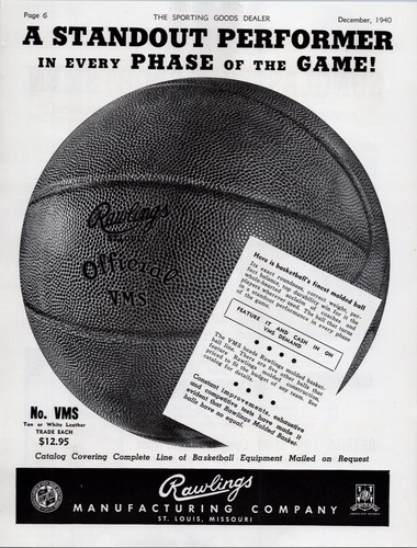 1940 Rawlings BasketBall Print Ad - Picture 2 of 2