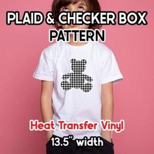 Plaid / Check / Tartan Patterned HTV 13.5" ROLL **FREE SHIPPING**
