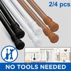 2/4 Shower Curtain Adjustable Tension Rod with Durable Spring 24-44" No Drilling
