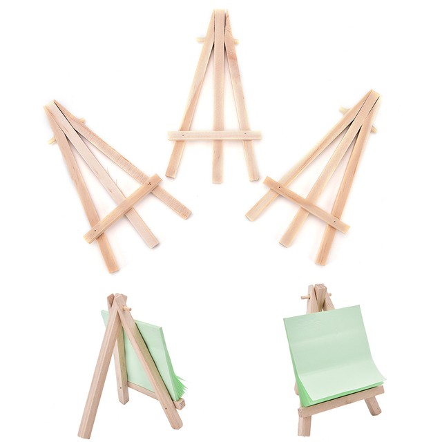 3x Mini Wooden Art Holder Artwork Display Table Top Easels Drawing Board