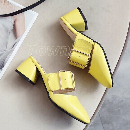 Slingback-Sandalen mit geschlossener Zehenpartie in voller Größe klobiger Block mittlerer Absatz Pantoffeln Maultier - Bild 2 von 10