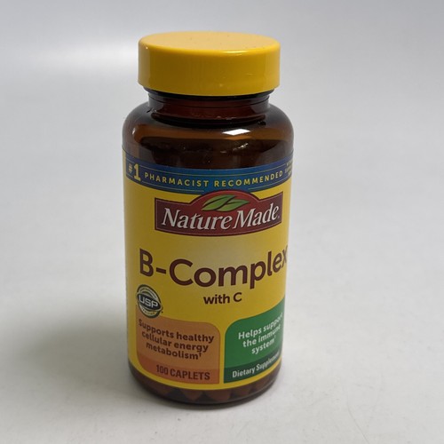 Nature Made B-Complex with Vitamin C 100 Caplets Exp 01/2026 New Sealed