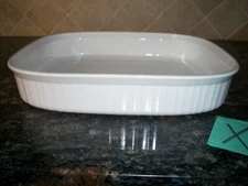 CORNING WARE FRENCH WHITE LASAGNA PAN F21B OPEN ROASTER LARGE CASSEROLE DISH