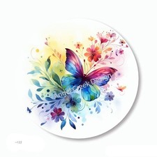 Floral Watercolor Rainbow Butterfly Scrapbook Stickers Favors Envelope Seals