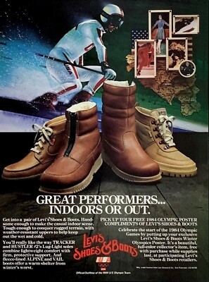 1983 LEVI'S SHOES BOOTS Official Outfitter 84 US Olympic Team