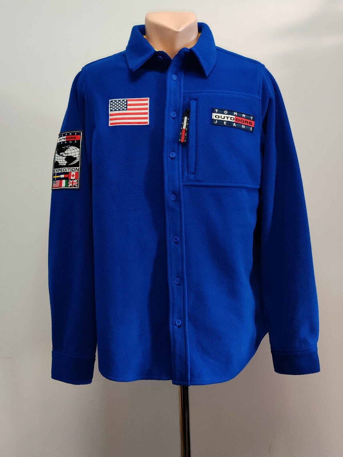 ziek handig paus Shirt Tommy Hilfiger Jeans Outdoors Expedition Fleece Jacket Blue Casual  USA M L | eBay