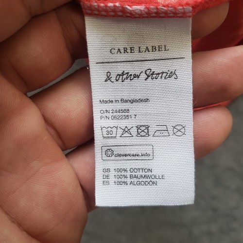 & Other Stories Shirt Damen 4 Rot Kurzarm Freizeit Baumwolle Kirschen Damen - Bild 9 von 10