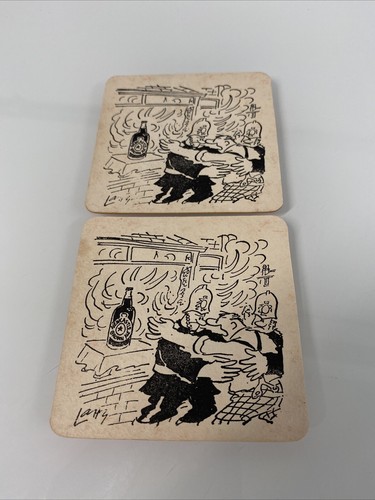 2 X Newcastle Brown Ale Dolphinarium Cartoon Beer Mat Coaster - Picture 2 of 3