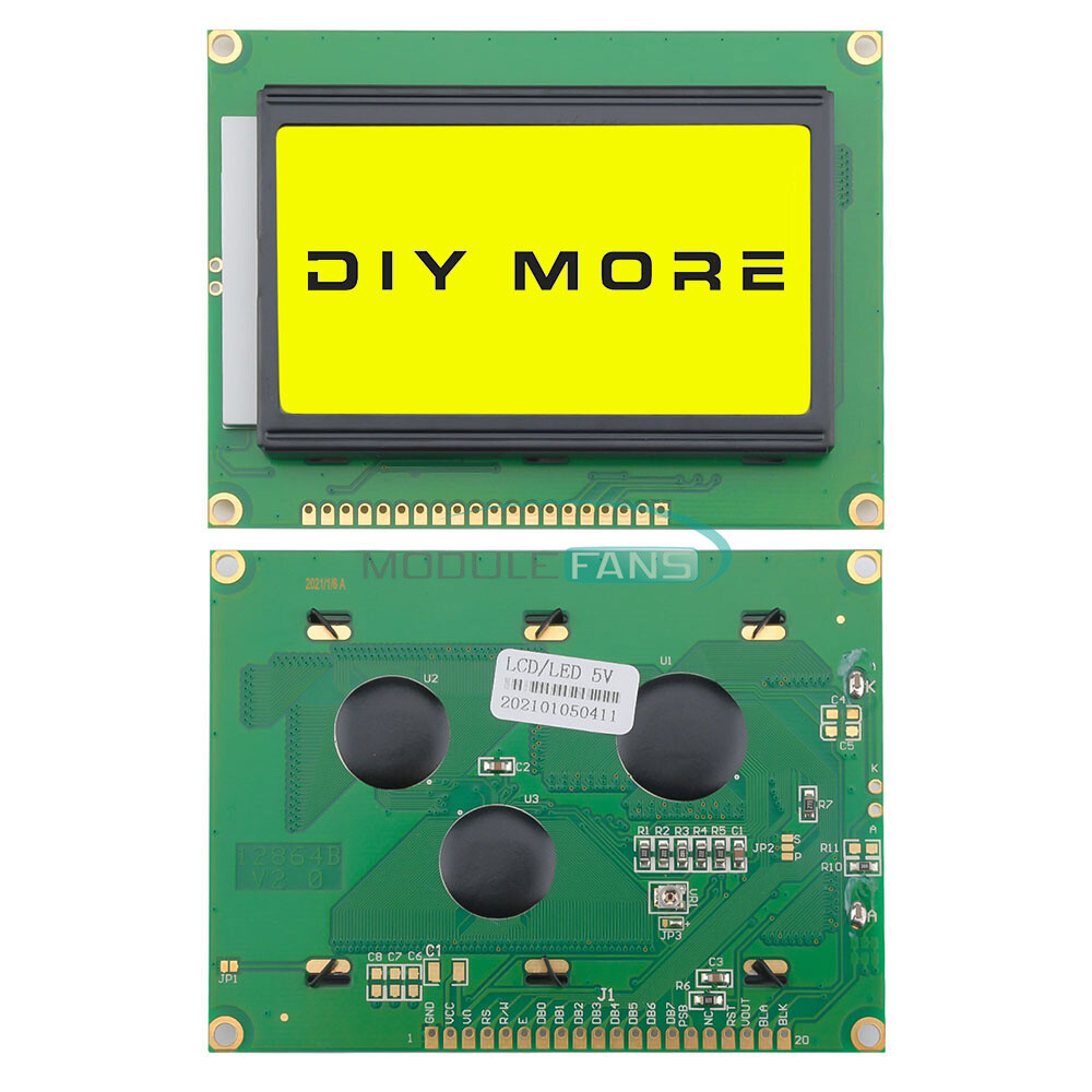 shopin（5点） 5V 12864 LCD Display Module 128x64 Dots Graphic Matrix LCD Blue