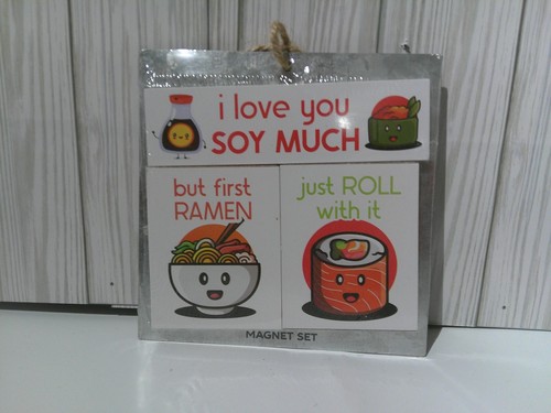The Spring Shop 3-Piece Magnet Set/i love you Soy Much - 第 1/2 張圖片
