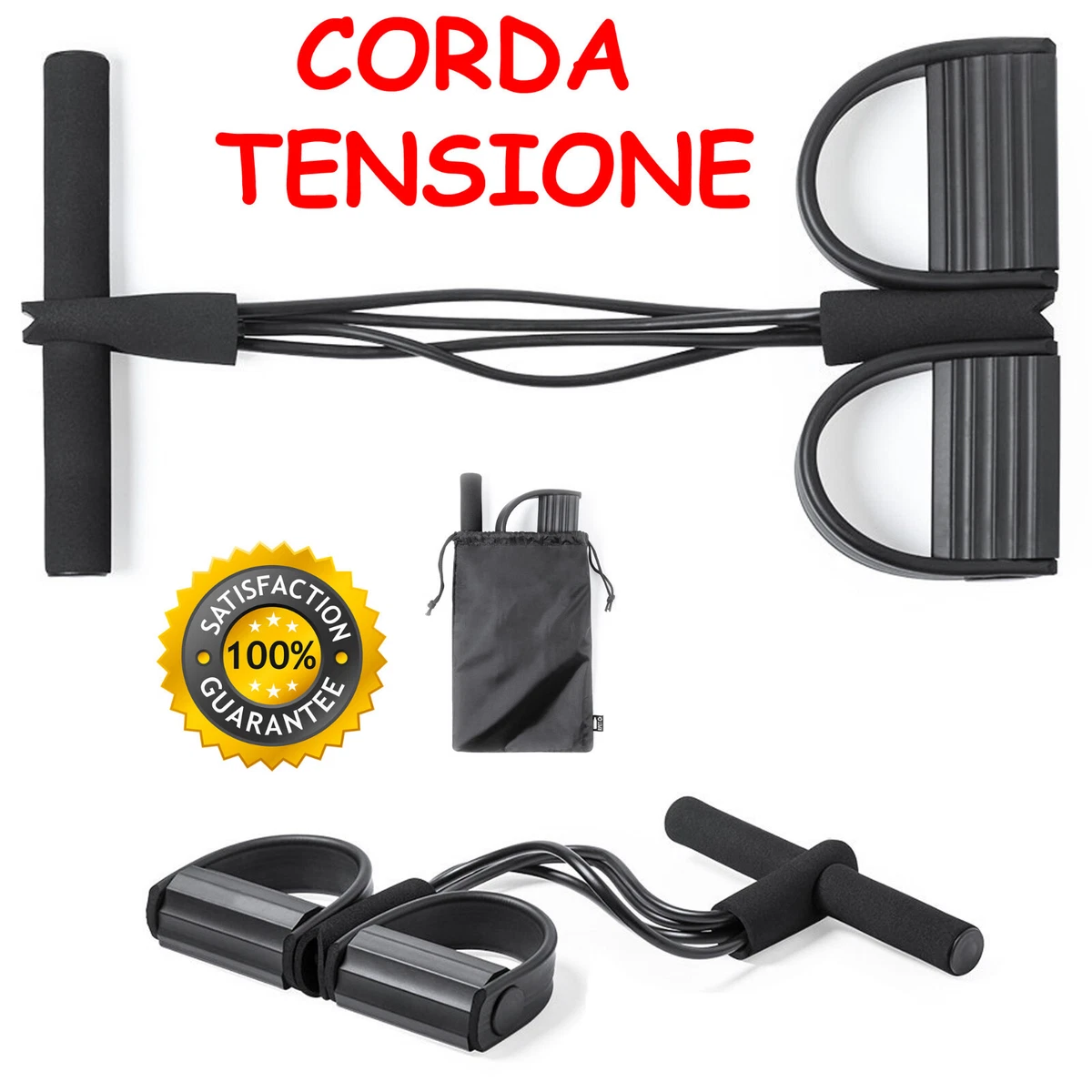 Set 11 Pezzi Bande Elastiche Fitness Con Maniglie E Cavigliere - Tubi Resistenza Per Allenamento