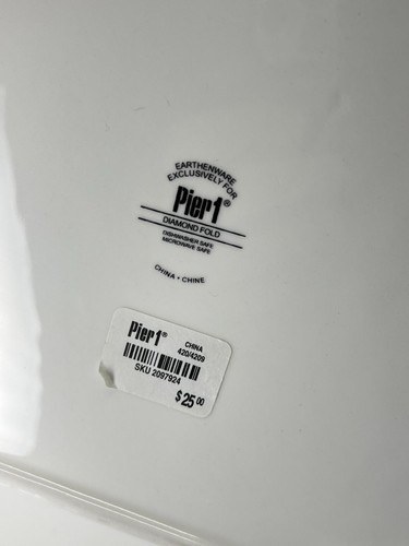 NEW OLD STOCK Pier 1 Imports DIAMOND FOLD BLUE Square Serving Platter 12.5"LxW - Picture 22 of 24