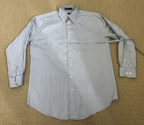 Nautica 80's 2-ply Classic Fit Long Sleeve Blue Dress Shirt Men’s 15.5 32/33 - Picture 4 of 4