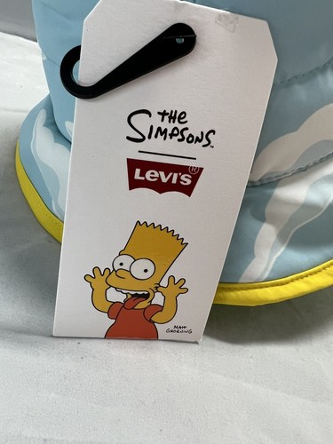 Levi’s x The Simpsons Clouds Cozy Puffer Bucket Hat Dead Stock Unisex OSFA New!! - Picture 7 of 11