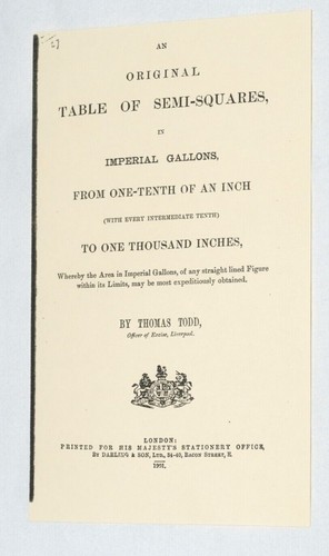 Thomas Todd - Table Of Semi Squares In Imperial Gallons 1901 Hardback Book - Picture 6 of 14
