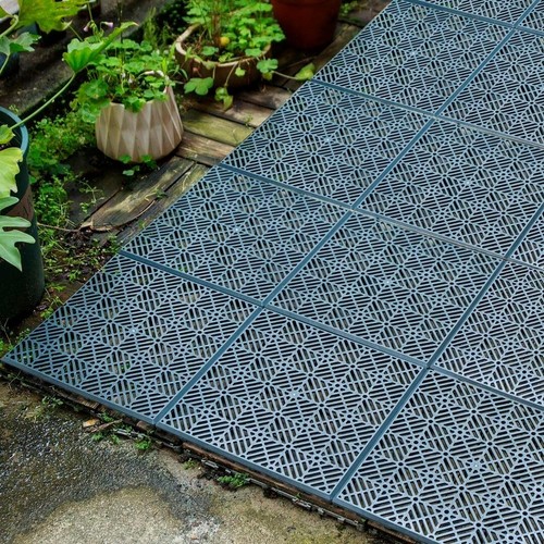 10pcs Interlocking Plastic Garden Tiles Non slip Path Floor Lawn Paving Patio... - Picture 6 of 22