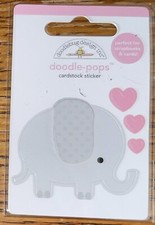 Doodlebug Doodle-Pops 3D At The Zoo Eddie Elephant Scrapbook Stickers 4961 Ellie