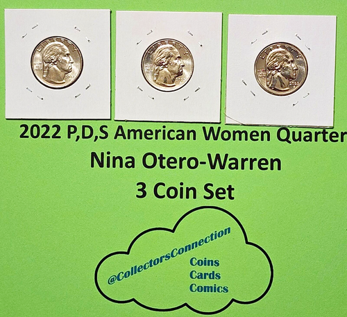 2022 PDS American Damen Quarter (AWQ) Serie - Nina Otero-Warren 3 Münzen Set - Bild 2 von 4