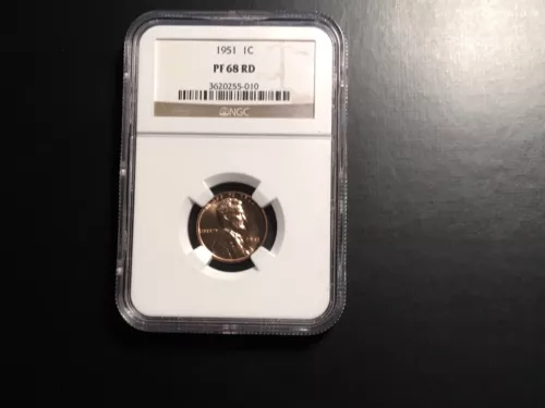 1951 1 Cent Proof 68 Red NGC