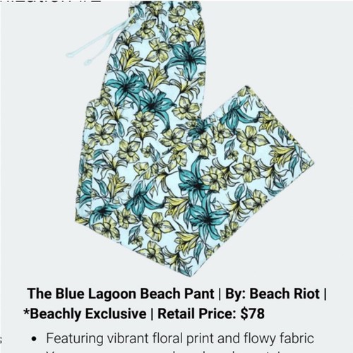 Pantalón de playa The Blue Lagoon nuevo sin etiquetas | Por: Beach Riot talla grande | Venta al por menor: $78 - Imagen 6 de 6
