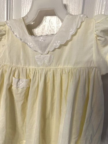 Vintage Handmade Alfred Leon Original Infant White Cotton Dress 12-18 Mo - Picture 3 of 14