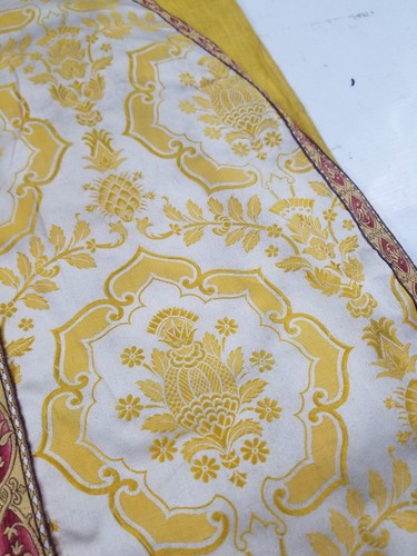 Vintage French Brocade Christian Chasuble Vestment Church Robe 100x63 cm - Picture 14 of 18