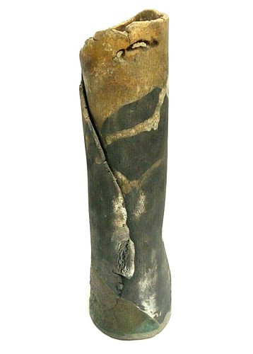 Signed Debra Lunn Handmade Studio Art Pottery Vase 13.5" T x 4.75" W x 3.75" D - Picture 2 of 6