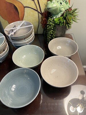 Sango SITERRA ARTIST'S BLEND Teal Mint Bone Fog Speckled Cereal