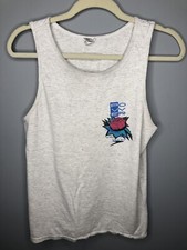 Vintage 90s Speedo Mens Volleyball Grey Tank w/ Neon Grapics Size M EUC