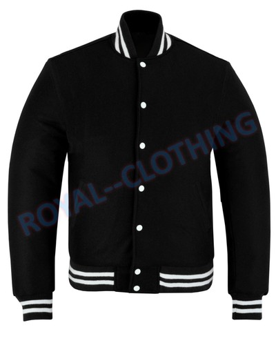 New Varsity Letterman Vintage baseball All Wool Bomber style Jacket Sizes XS~7XL - Picture 3 of 42