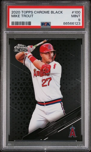 2020 Topps Chrome Black #100 Mike Trout PSA 9