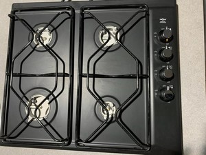 Ikea Whirlpool Gas Cooktop 23x20 Black Surface Metal Grates On