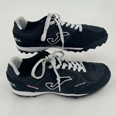 Joma Top Flex TF MENS Black White Lace Up Turf Soccer Shoes